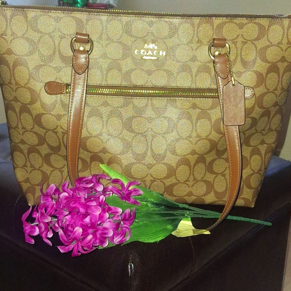 Coach Gallery Tote in Signature Khaki